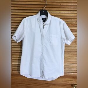 Parker Youth Size 14 White Short Sleeve Collared Dress Shirt